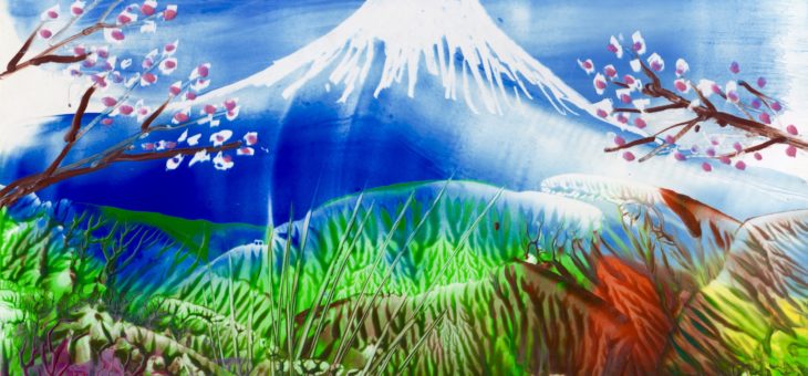 Энкаустика: Урок 2 «Рисуем горы утюгом» Фудзияма
